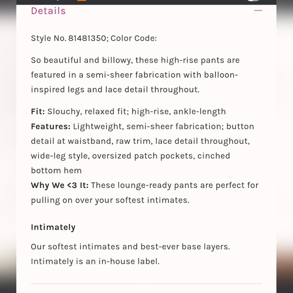 "Table talk sleep pants" By" Intimately Free People" 🦋 - Picture 16 of 16